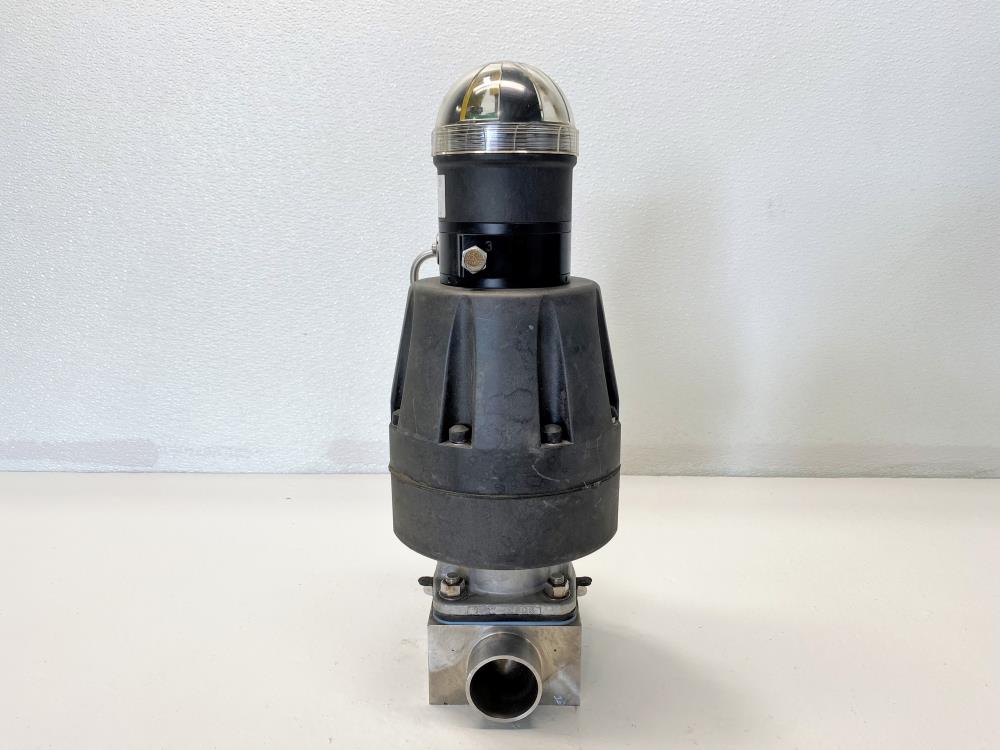 ITT Pure-Flo 1-1/2" Butt-Weld Stainless Sanitary Diaphragm Valve w/B217 Actuator